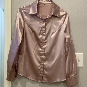 Button up satin blouse
